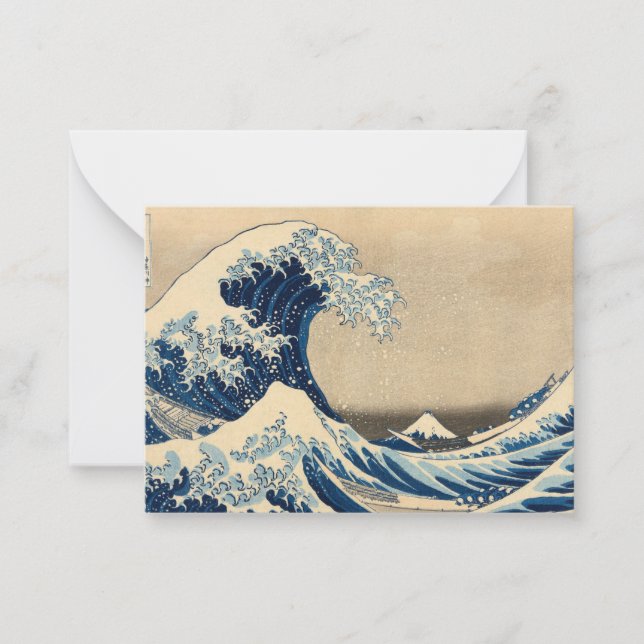 Under the Wave off Kanagawa by Katsushika Hokusai Note Card (Front)