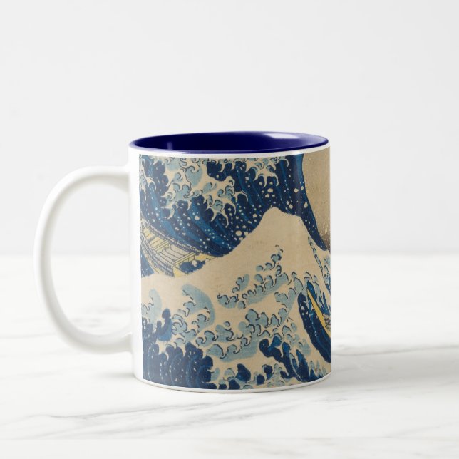 Under the Wave off Kanagawa – Katsushika Hokusai Two-Tone Coffee Mug (Left)