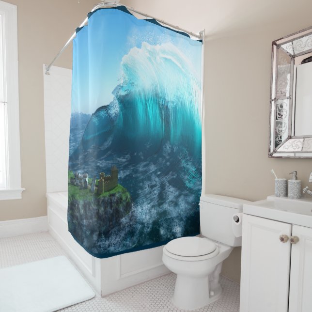 Under the Wave Shower Curtain (In Situ)