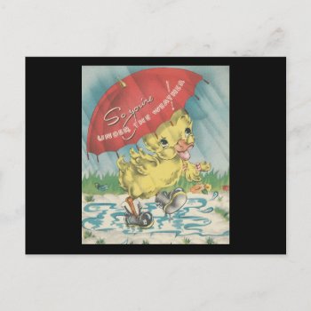 Under The Weather Duck Postcard by Gypsify at Zazzle