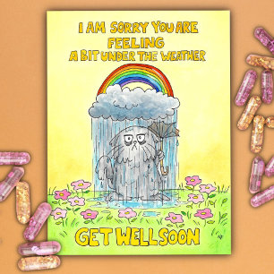 Under the Weather - Get well soon  Postcard