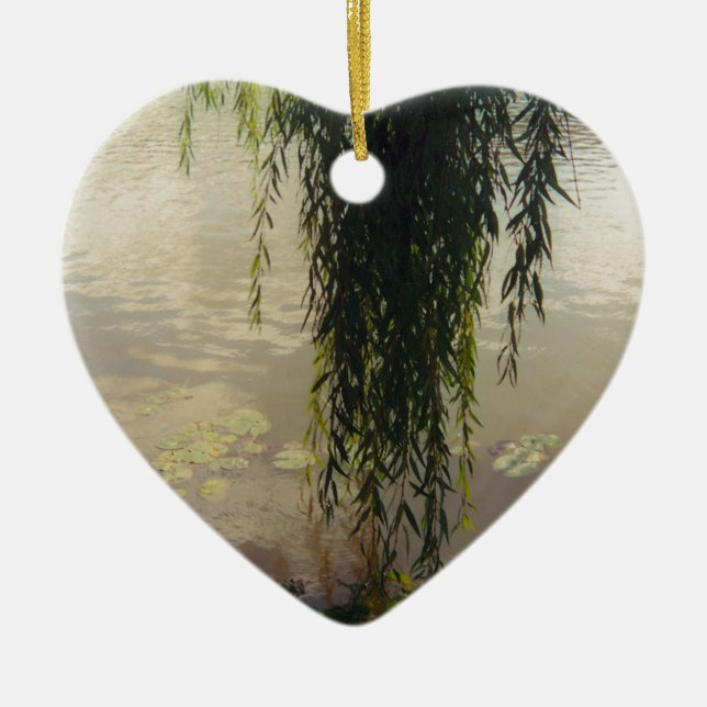 under the willow tree.jpg ceramic ornament (Front)