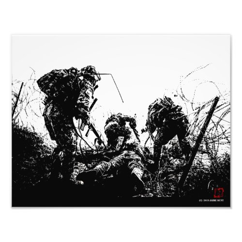 UNDER THE WIRE military art print by Jaime Munt
