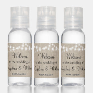 Under Twinkle Lights on Burlap Hand Sanitizer