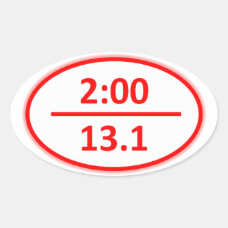 Under Two Hours for the Half Oval Sticker