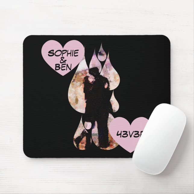 Under Umbrella: Romantic Couple Kissing in Rain Mouse Pad (With Mouse)
