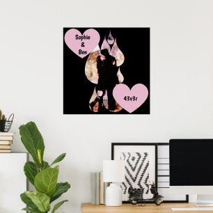 Under Umbrella: Romantic Couple Kissing in Rain Poster