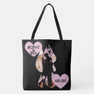 Under Umbrella: Romantic Couple Kissing in Rain Tote Bag
