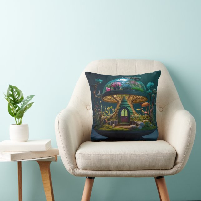 under water cactus house  throw pillow (Chair)