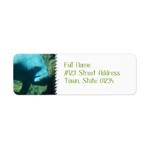 Under Water Manatee  Mailing Labels