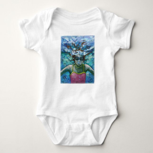 Under Water Swim Baby Bodysuit (Front)