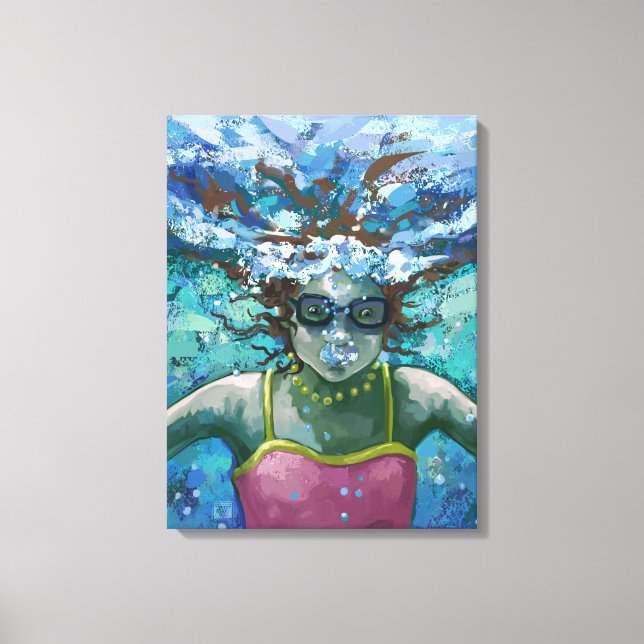 Under Water Swim Canvas Print (Front)