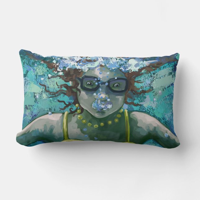 Under Water Swim Lumbar Pillow (Front)