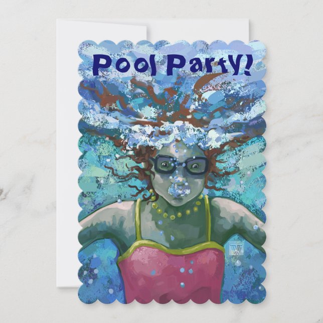 Under Water Swim Party Invite (Front)