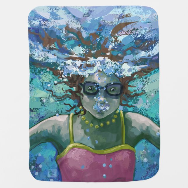 Under Water Swim Stroller Blanket (Front)