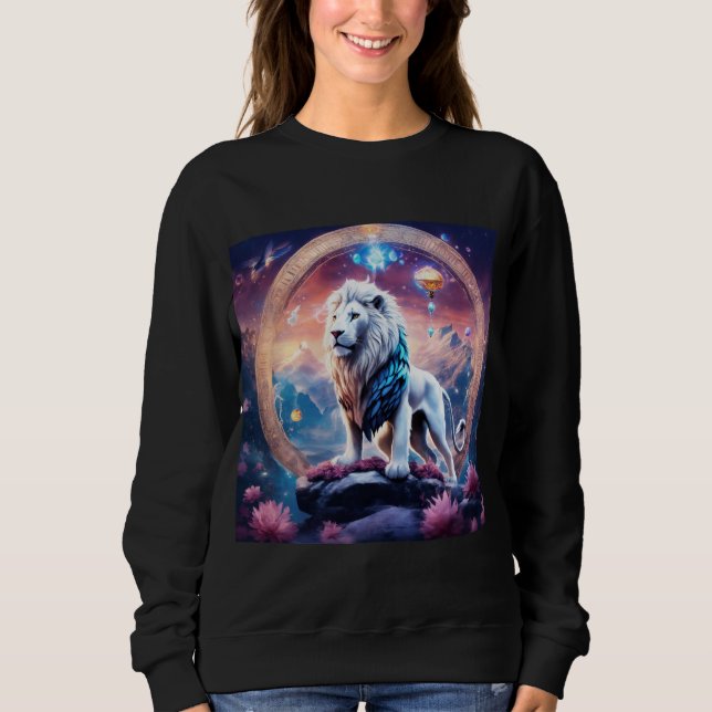 under water water color lion art sweatshirt (Front)
