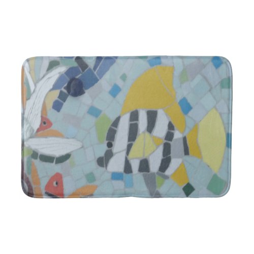 Under Water World Moonfish Mosaic Bathmat