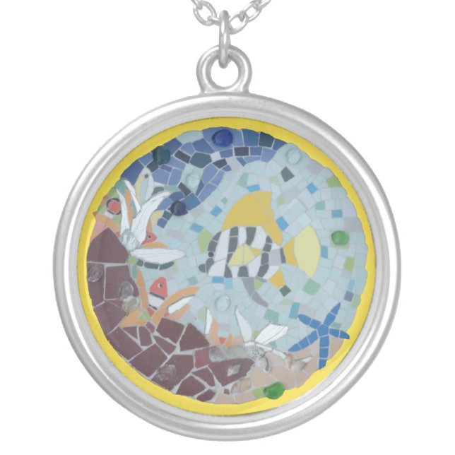 Under Water World Moonfish Mosaic Necklace (Front)