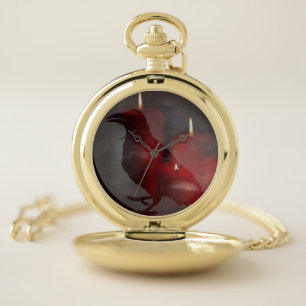 "Under Your Spell in Red" Pocket Watch