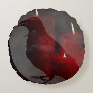 "Under Your Spell in Red" Round Pillow