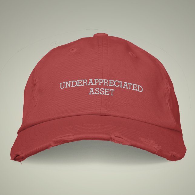 Underappreciated Asset Vintage Style Distressed  Embroidered Baseball Cap (Creator Uploaded)