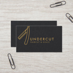 Barber Business Cards Zazzle Undercut Barber Razor Logo Business Card