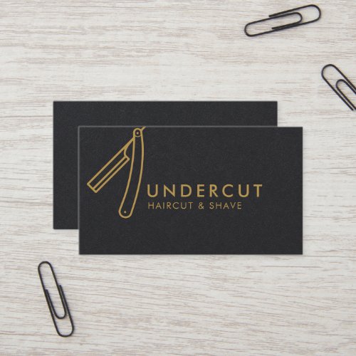 Undercut Barber Razor Logo Business Card