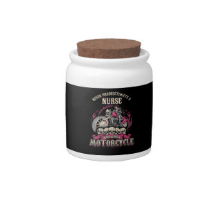 Underestimate Nurse Who Rides Motorcycle Biker Candy Jar