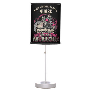Underestimate Nurse Who Rides Motorcycle Biker Table Lamp