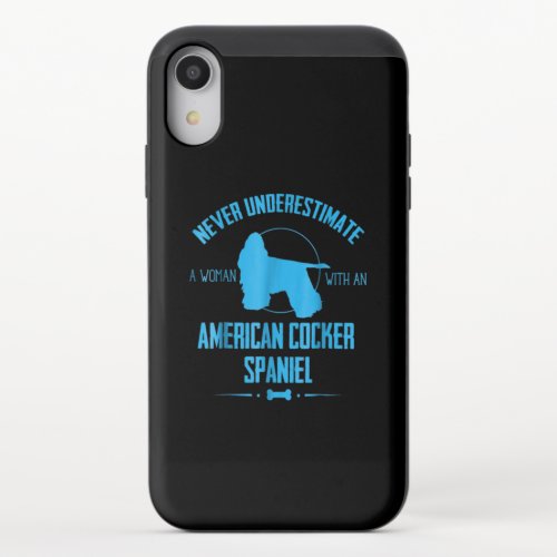 Underestimate Woman With American Cocker Spaniel iPhone XR Slider Case