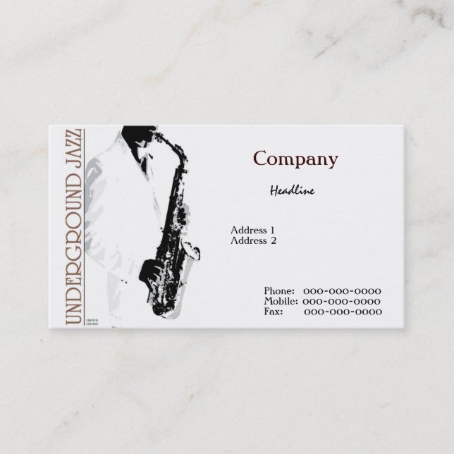 Underground Jazz Business Card (Front)