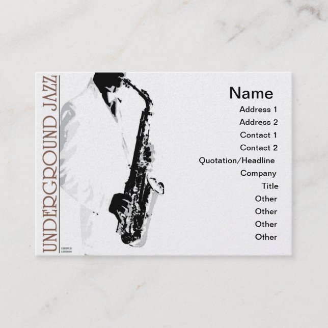 Underground Jazz Business Card (Front)