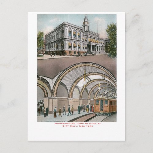 Underground Loop Station at City Hall New York Postcard