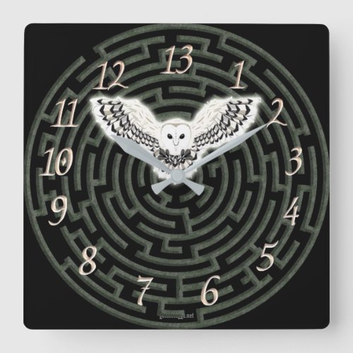 Underground Maze 13 Hour Square Wall Clock