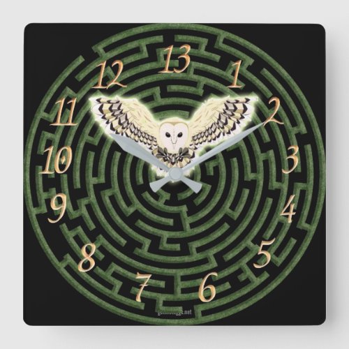 Underground Maze 13 Hour Square Wall Clock