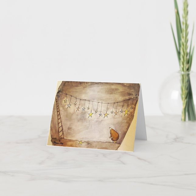 Underground mole and stars card (Front)