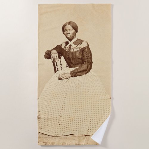 Underground Railroad Abolitionist Harriet Tubman  Beach Towel