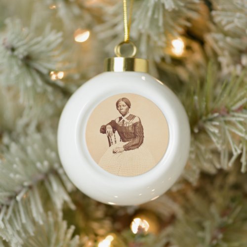 Underground Railroad Abolitionist Harriet Tubman  Ceramic Ball Christmas Ornament