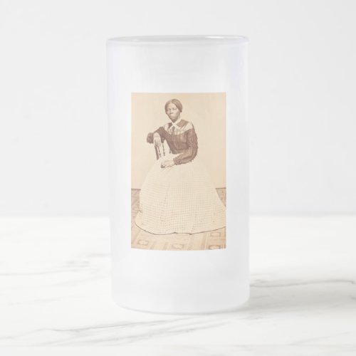 Underground Railroad Abolitionist Harriet Tubman  Frosted Glass Beer Mug