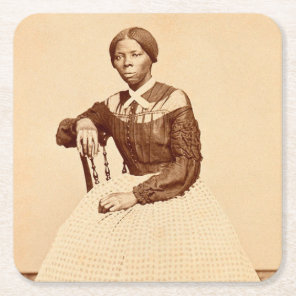 Underground Railroad Abolitionist Harriet Tubman  Square Paper Coaster