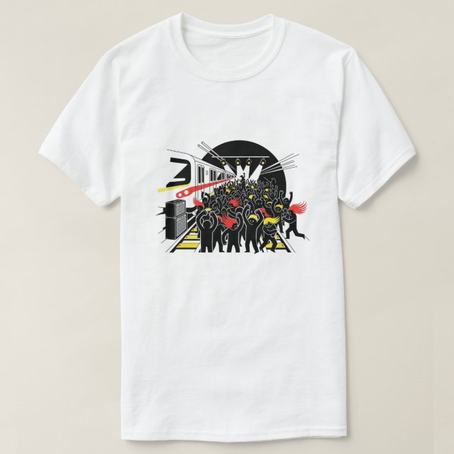 Underground Rock Concert in Metro Station Illustra T-Shirt (Design Front)