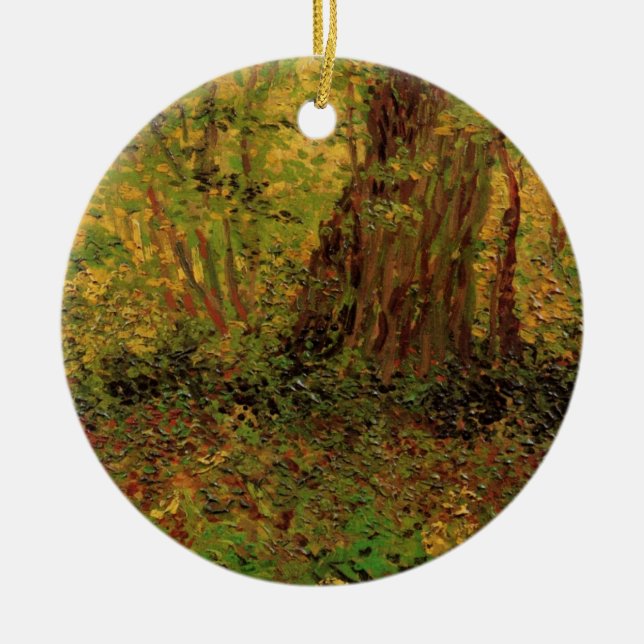 Undergrowth by Vincent van Gogh Ceramic Ornament (Front)