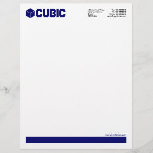 Underlined (Cube Logo) - Deep Navy Letterhead