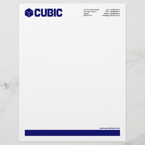 Underlined Cube Logo _ Deep Navy Letterhead