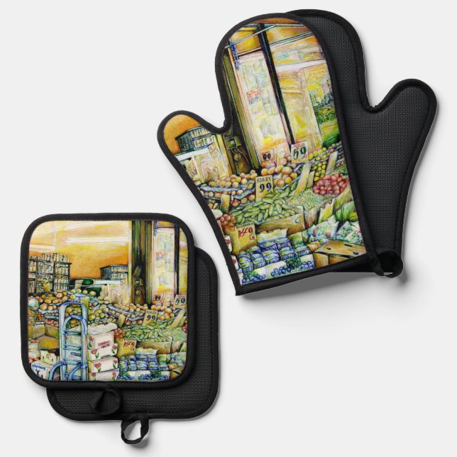 Undermining Artistic Gentrification Oven Mitt & Pot Holder Set (Front/Back)