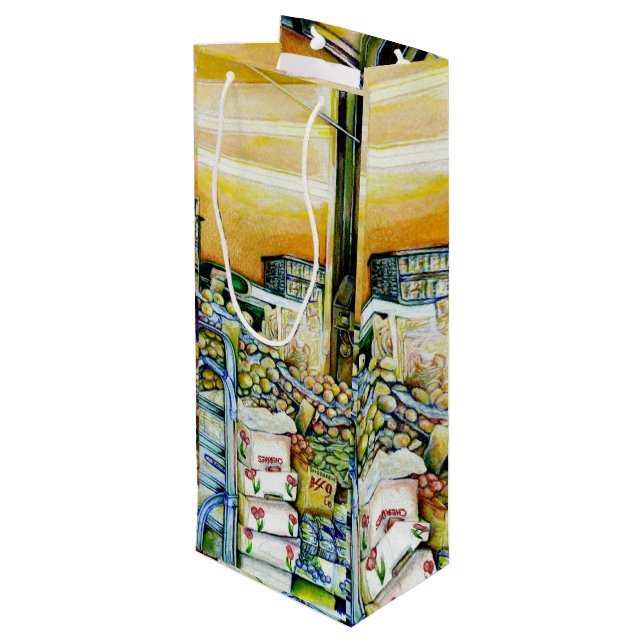 Undermining Artistic Gentrification Wine Gift Bag (Back Angled)