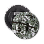 Underneath the Snow Covered Pine Tree Winter Photo Bottle Opener