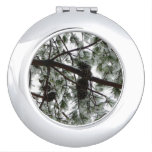 Underneath the Snow Covered Pine Tree Winter Photo Compact Mirror