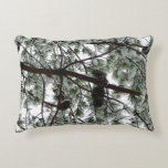 Underneath the Snow Covered Pine Tree Winter Photo Decorative Pillow