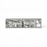 Underneath the Snow Covered Pine Tree Winter Photo Desk Name Plate